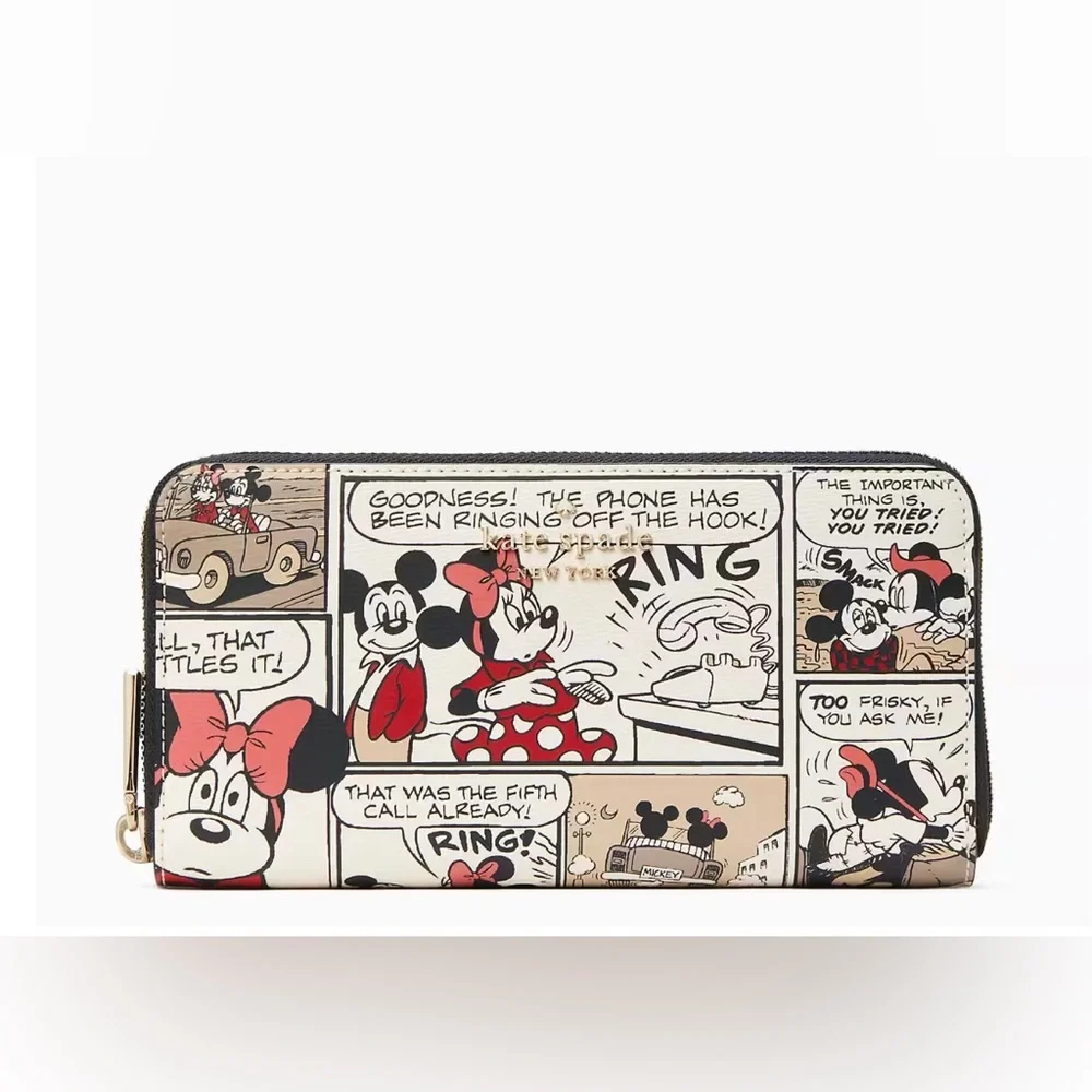 DISNEY X KATE SPADE MICKEY MOUSE CONTINENTAL ZIP AROUND WALLET K9327 NWT $249 - Picture 5 of 7
